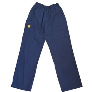 WonderWink Women's Navy Blue Scrubs Pants Elastic Pockets Cargo Size Small